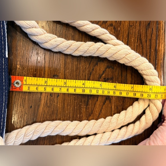 NWOT Navy White Striped Tote Bag Blank for Monogram Preppy Canvas Beach Bag - Picture 8 of 8